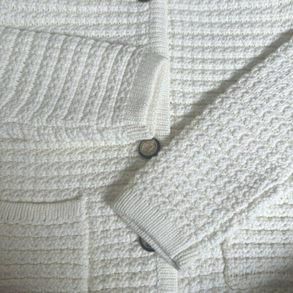 NEW Ba&sh Bash Gaspard Tweed Cardigan Jacket in Ecru Cream White | size XS / 0 - Picture 10 of 13
